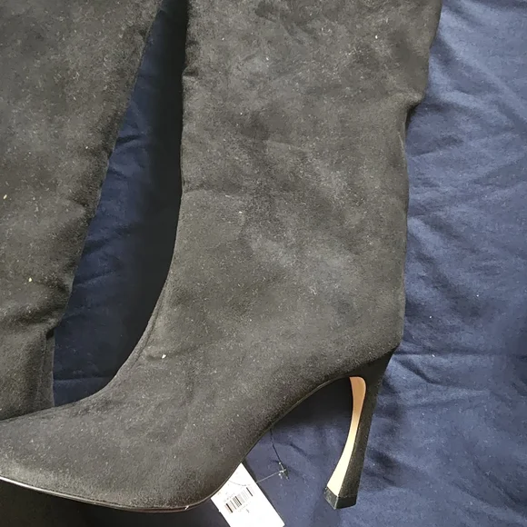 Black faux suede tall boots - Picture 3 of 5